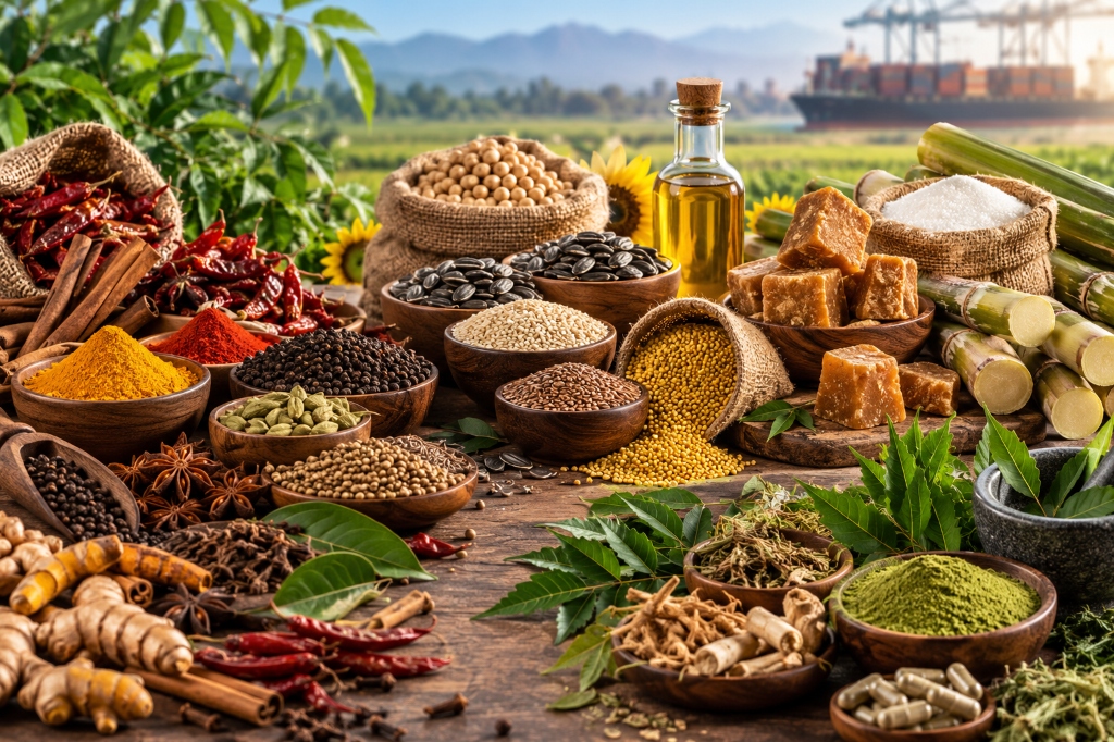 Indian agricultural commodities including grains and seeds